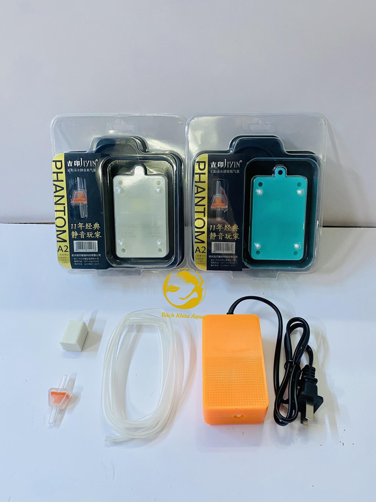 Máy sủi siêu êm Phantom A2 - 1 vòi full phụ kiện cho bể cá